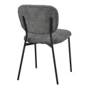 Καρέκλα Cathair pakoworld μπουκλέ ύφασμα σε γκρι απόχρωση με μαύρα μεταλλικά πόδια 48x53x82εκ | Συσκευασία 4 τμχ
