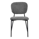 Καρέκλα Cathair pakoworld μπουκλέ ύφασμα σε γκρι απόχρωση με μαύρα μεταλλικά πόδια 48x53x82εκ | Συσκευασία 4 τμχ
