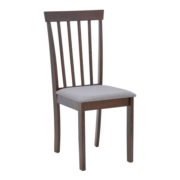 Καρέκλα Houston pakoworld rubberwood σε καρυδί απόχρωση 40x49x94εκ | Συσκευασία 2 τμχ