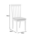 Καρέκλα Houston pakoworld rubberwood σε λευκή απόχρωση 40x49x94εκ | Συσκευασία 2 τμχ