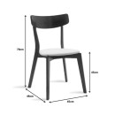 Καρέκλα Toto pakoworld γκρι ύφασμα-rubberwood ανθρακί πόδι | Συσκευασία 2 τμχ