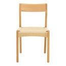 Καρέκλα Karlinda pakoworld ξύλο οξιάς-έδρα σχοινί σε φυσική απόχρωση 47.5x55x81εκ