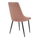 Καρέκλα Azori pakoworld σάπιο μήλο βελούδο-πόδι μαύρο μέταλλο 49x55x85εκ | Συσκευασία 2 τμχ