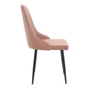 Καρέκλα Azori pakoworld σάπιο μήλο βελούδο-πόδι μαύρο μέταλλο 49x55x85εκ | Συσκευασία 2 τμχ