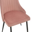 Καρέκλα Azori pakoworld σάπιο μήλο βελούδο-πόδι μαύρο μέταλλο 49x55x85εκ | Συσκευασία 2 τμχ