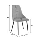 Καρέκλα Azori pakoworld σάπιο μήλο βελούδο-πόδι μαύρο μέταλλο 49x55x85εκ | Συσκευασία 2 τμχ