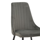 Καρέκλα Azori pakoworld ανθρακί βελούδο-πόδι μαύρο μέταλλο 49x55x85εκ | Συσκευασία 2 τμχ