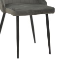 Καρέκλα Azori pakoworld ανθρακί βελούδο-πόδι μαύρο μέταλλο 49x55x85εκ | Συσκευασία 2 τμχ