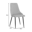 Καρέκλα Azori pakoworld ανθρακί βελούδο-πόδι μαύρο μέταλλο 49x55x85εκ | Συσκευασία 2 τμχ