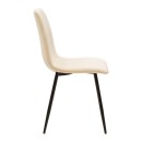 Καρέκλα Noor pakoworld μπεζ βελούδο με πόδι μετάλλου σε μαύρη απόχρωση 44x53x86εκ | Συσκευασία 4 τμχ