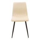 Καρέκλα Noor pakoworld μπεζ βελούδο με πόδι μετάλλου σε μαύρη απόχρωση 44x53x86εκ | Συσκευασία 4 τμχ