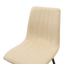 Καρέκλα Noor pakoworld μπεζ βελούδο με πόδι μετάλλου σε μαύρη απόχρωση 44x53x86εκ | Συσκευασία 4 τμχ