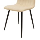 Καρέκλα Noor pakoworld μπεζ βελούδο με πόδι μετάλλου σε μαύρη απόχρωση 44x53x86εκ | Συσκευασία 4 τμχ