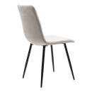 Καρέκλα Noor pakoworld γκρι βελούδο με πόδι μετάλλου σε μαύρη απόχρωση 44x53x86εκ | Συσκευασία 4 τμχ