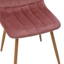 Καρέκλα Noor pakoworld βελούδο σάπιο μήλο - πόδια σε φυσική απόχρωση 44x53x86εκ | Συσκευασία 4 τμχ
