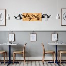 Διακοσμητικό τοίχου Excore pakoworld ξύλο πεύκου σε φυσική απόχρωση με μαύρο μέταλλο 111x3x25εκ