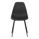 Καρέκλα Ballen pakoworld pp μαύρο με μαύρα μεταλλικά πόδια 41.5x53x84.5εκ | Συσκευασία 4 τμχ