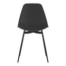 Καρέκλα Ballen pakoworld pp μαύρο με μαύρα μεταλλικά πόδια 41.5x53x84.5εκ | Συσκευασία 4 τμχ