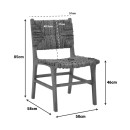 Καρέκλα Refane pakoworld σκελετός teak ξύλο με ψάθα σε καρυδί απόχρωση 50x58x85εκ