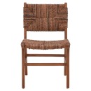 Καρέκλα Refane pakoworld σκελετός teak ξύλο με ψάθα σε καρυδί απόχρωση 50x58x85εκ