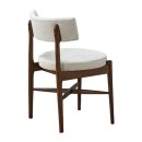 Καρέκλα Raudi pakoworld rubberwood σε καρυδί-εκρού απόχρωση 45.5x45.5x81εκ | Συσκευασία 2 τμχ