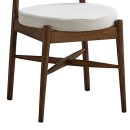 Καρέκλα Raudi pakoworld rubberwood σε καρυδί-εκρού απόχρωση 45.5x45.5x81εκ | Συσκευασία 2 τμχ