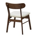 Καρέκλα Cairo pakoworld rubberwood σε καρυδί-εκρού απόχρωση 47x47x76εκ | Συσκευασία 2 τμχ