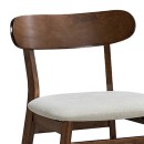 Καρέκλα Cairo pakoworld rubberwood σε καρυδί-εκρού απόχρωση 47x47x76εκ | Συσκευασία 2 τμχ