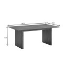 Τραπεζαρία Eleganza-Cairo pakoworld σετ 7τεμ mdf σε καρυδί-εκρού απόχρωση 180x99x75.8εκ