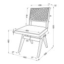 Καρέκλα Winslow pakoworld ξύλο rubberwood ανοικτό καρυδί-pvc rattan φυσικό-ύφασμα γκρι | Συσκευασία 2 τμχ