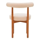 Καρέκλα Fenza pakoworld μπεζ μπουκλέ ύφασμα-πόδι ξύλο οξιάς σε καρυδί απόχρωση 60x54x75εκ | Συσκευασία 2 τμχ