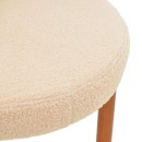 Καρέκλα Fenza pakoworld μπεζ μπουκλέ ύφασμα-πόδι ξύλο οξιάς σε καρυδί απόχρωση 60x54x75εκ | Συσκευασία 2 τμχ