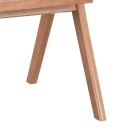 Πολυθρόνα Winslow pakoworld ξύλο rubberwood ανοικτό καρυδί-pvc rattan φυσικό-ύφασμα γκρι | Συσκευασία 2 τμχ