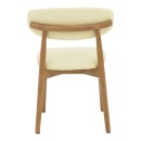 Καρέκλα Ubene pakoworld rubberwood και pu σε καρυδί και μπεζ απόχρωση 46x58x79εκ | Συσκευασία 2 τμχ