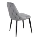 Καρέκλα Zedna pakoworld γκρι βελούδο με μαύρα μεταλλικά πόδια 51x58x84εκ
