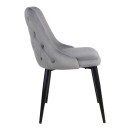 Καρέκλα Zedna pakoworld γκρι βελούδο με μαύρα μεταλλικά πόδια 51x58x84εκ