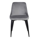 Καρέκλα Zedna pakoworld γκρι βελούδο με μαύρα μεταλλικά πόδια 51x58x84εκ