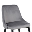 Καρέκλα Zedna pakoworld γκρι βελούδο με μαύρα μεταλλικά πόδια 51x58x84εκ