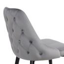 Καρέκλα Zedna pakoworld γκρι βελούδο με μαύρα μεταλλικά πόδια 51x58x84εκ