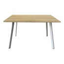 Τραπέζι Squaro pakoworld sonoma mdf με λευκά μεταλλικά πόδια 120x70x75εκ