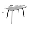 Τραπέζι Squaro pakoworld sonoma mdf με λευκά μεταλλικά πόδια 120x70x75εκ