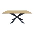 Τραπέζι Aragne pakoworld sonoma mdf με μαύρα μεταλλικά πόδια 160x90x75εκ