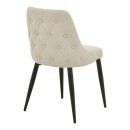 Καρέκλα Zedna pakoworld μπεζ ύφασμα με μαύρα μεταλλικά πόδια 51x58x84εκ | Συσκευασία 2 τμχ