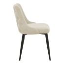 Καρέκλα Zedna pakoworld μπεζ ύφασμα με μαύρα μεταλλικά πόδια 51x58x84εκ | Συσκευασία 2 τμχ