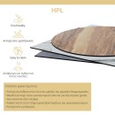 Επιφάνεια τραπεζιού Melody pakoworld HPL λευκό μαρμάρου 60x60εκ πάχους 12mm