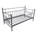 Κρεβάτι-Καναπές Routha pakoworld μεταλλικός μαύρο 90x190εκ