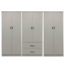 Ντουλάπα εξάφυλλη Athos I pakoworld λευκή 240x42x180εκ