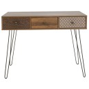 Κονσόλα Boho pakoworld καρυδί με μεταλλικά πόδια 100x50,5x74,5εκ