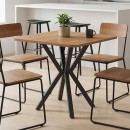 Τραπέζι Prestone pakoworld oak μελαμίνης-μαύρο μέταλλο 70x70x75εκ