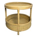 Βοηθητικό τραπέζι Moody pakoworld pe rattan σε φυσική απόχρωση Φ55x51εκ